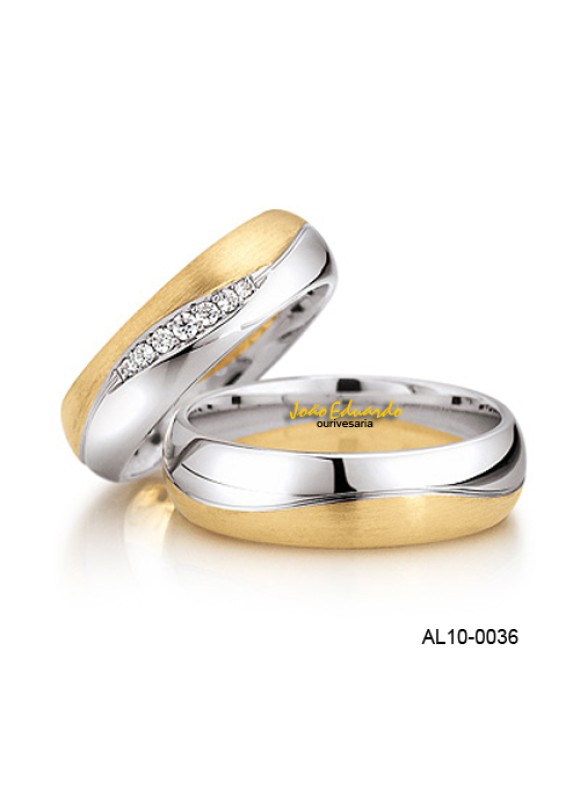 Alianças de Casamento 7 Diamantes AL10-0036