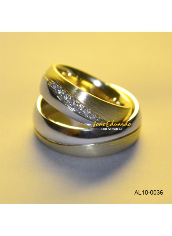 Alianças de Casamento 7 Diamantes AL10-0036