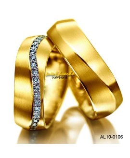 Aliança de casamento exótica 45 diamantes AL10-0106 