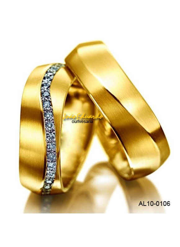 Aliança de casamento exótica 45 diamantes AL10-0106