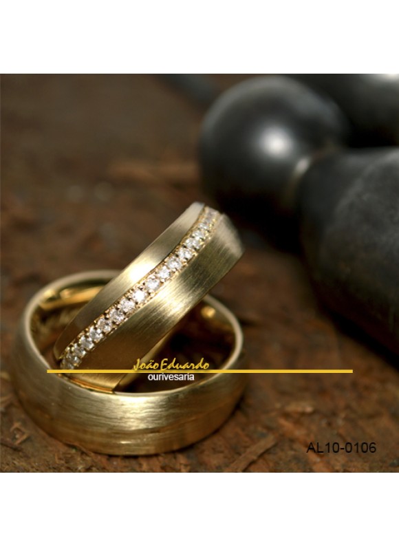 Aliança de casamento exótica 45 diamantes AL10-0106