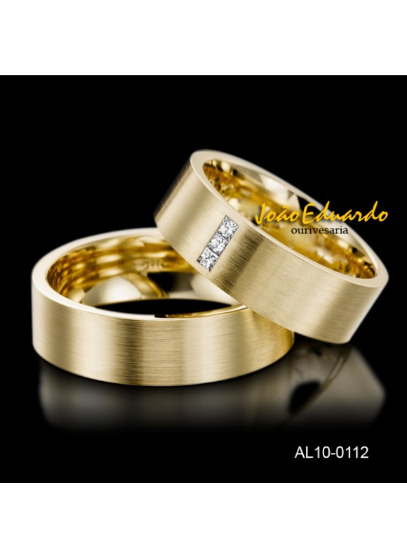Alianças "Arrojadas" Diamantes Carret AL10-0112