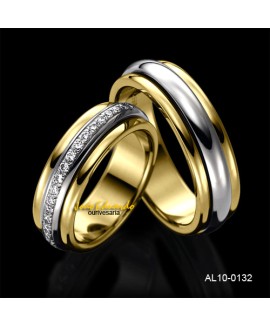 Alianças de casamento 6 mm de largura e 45 diamantes AL10-0132 