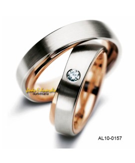 Aliança de casamento diamante 10 pontos AL10-0157 