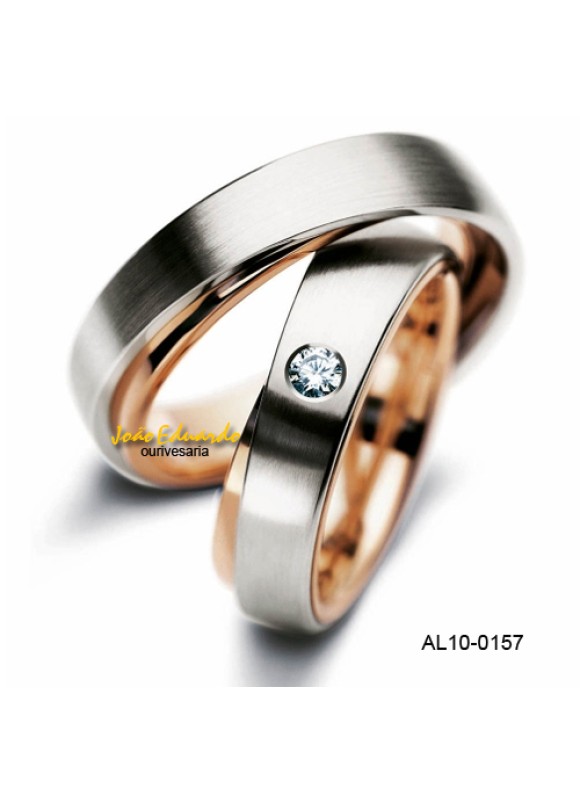 Aliança de casamento diamante 10 pontos AL10-0157
